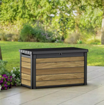 Keter 380L Signature Oakwood Effect Garden Storage Box Brown | Outdoor Storage