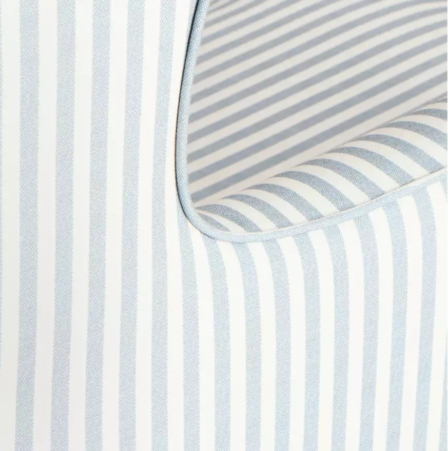 Callie Fabric Wingback Chair - Natural Stripe | Elegant Living Room Style
