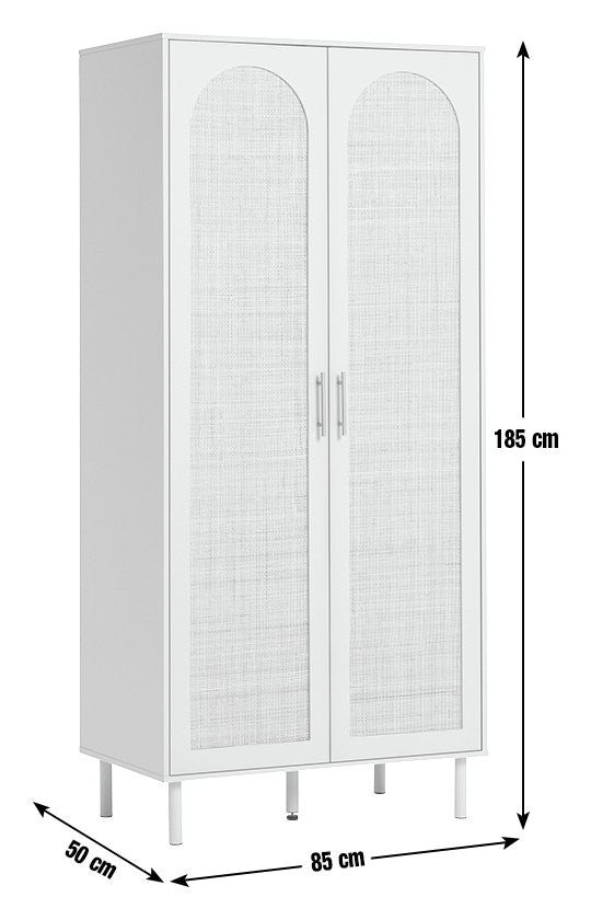 Monica 2 Door Wardrobe - Grey | Compact grey wardrobe