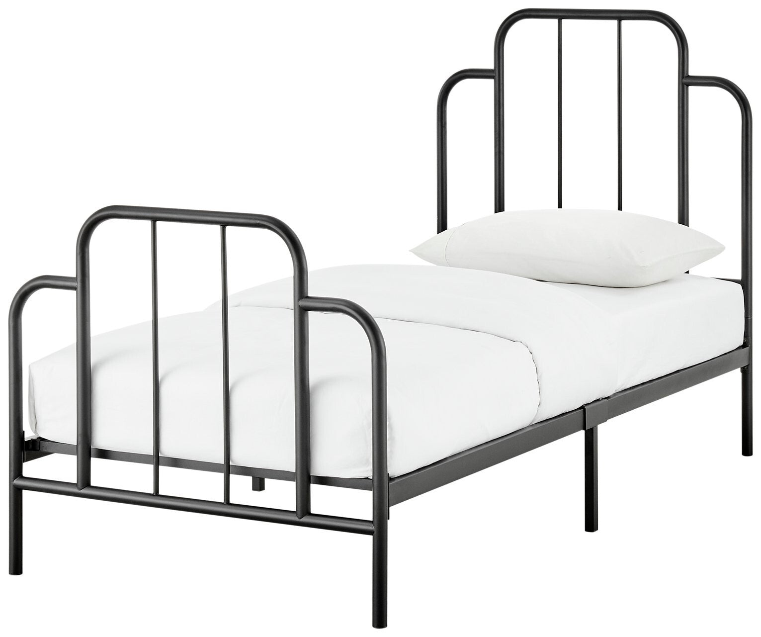 Habitat Jacques Single Metal Bed Frame - Black | Sturdy Bedroom with Mattress