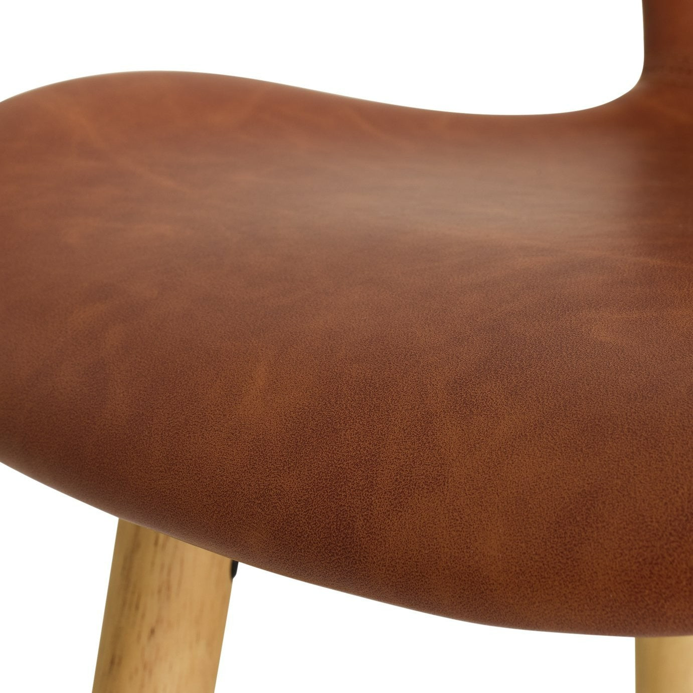 Etta Pair of Faux Leather Bar Stool - Brown | Kitchen Breakfast Chairs