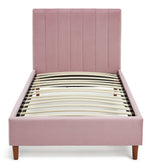 Home Pandora Single Velvet Bed Frame - Pink | pink velvet bed