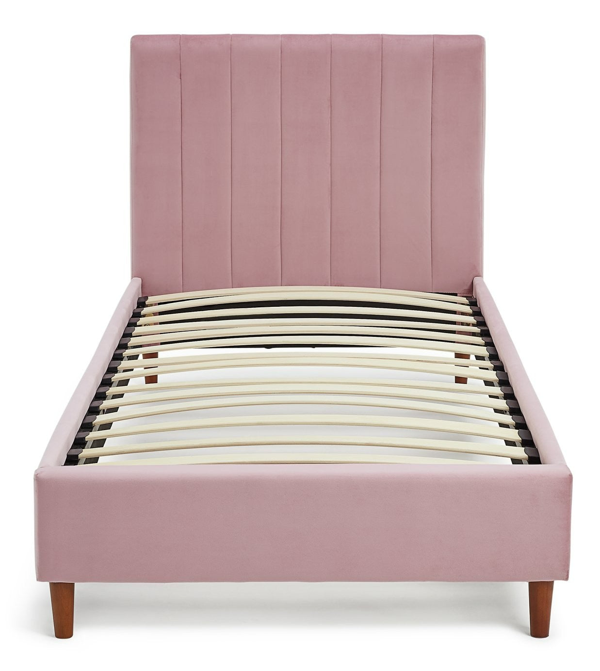 Home Pandora Single Velvet Bed Frame - Pink | pink velvet bed