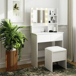 GFW Eva 2 Drawer Dressing Table With Stool - White | White vanity table