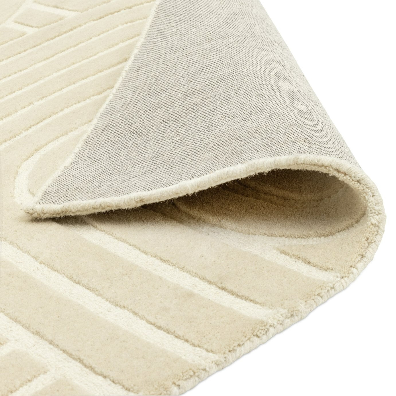 Mirage Carved Cream Cut Pile Rug - 230x160cm