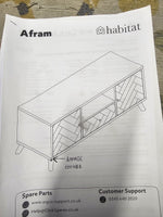 Afram 2 Door 1 Drawer TV Unit - Oak ( B Grade )