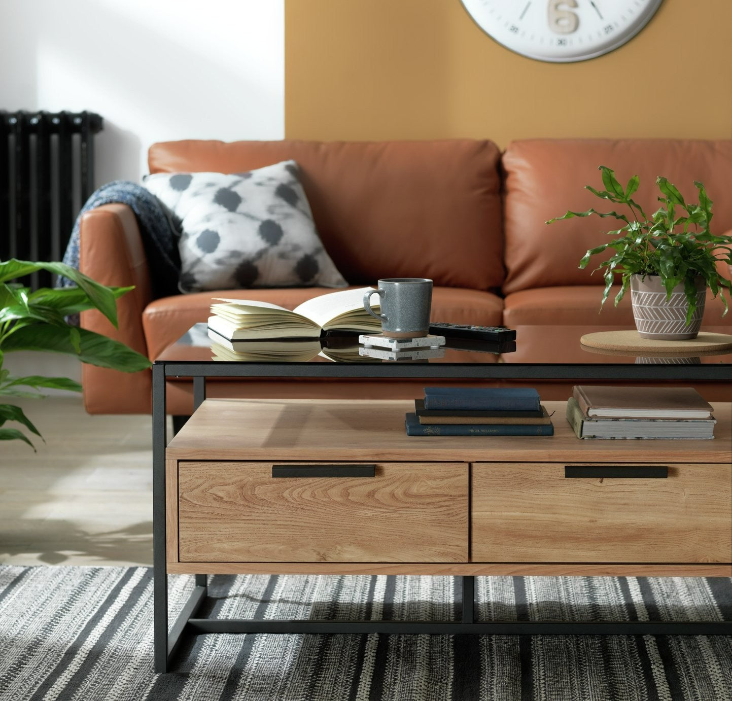 Nomad Oak Veneer Coffee Table - Natural | Stylish Lounge Centerpiece