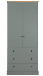 Kensington 2 Door 3 Drawer Wardrobe - Sage Green (B GRADE 1080)
