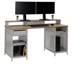 Home Modular 1 Drawer Gaming Desk - Oak Effect & Grey | Study Workstation Table