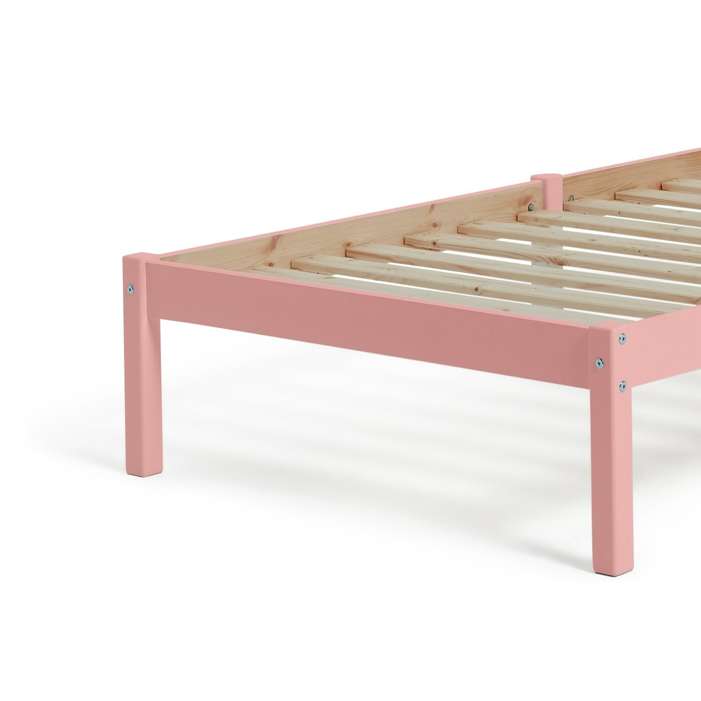 Home Mia Single Bed Frame Pink | Sturdy Durable Bedframe for Kids Teen Bedroom