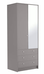 Home Malibu 2 Door 3 Drawer Mirror Wardrobe - Grey | mirrored wardrobe