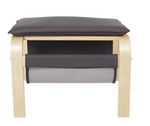 Habitat Bentwood Fabric Chair & Footstool - Charcoal