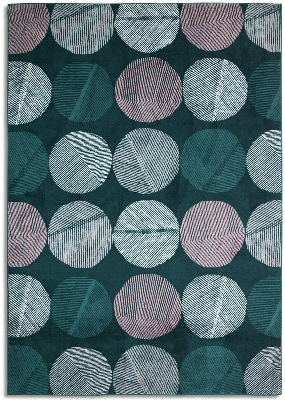 Home Skandi Leaf Teal Cut Pile Rug - 230x160cm