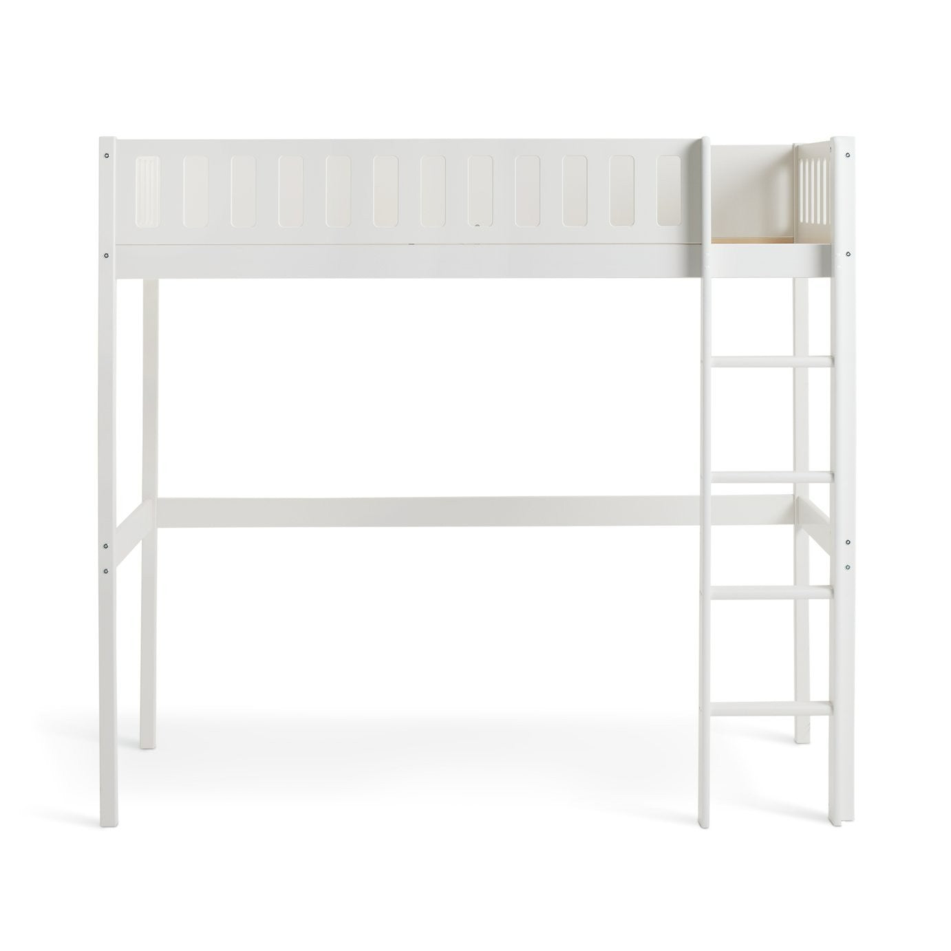 Ronnie High Sleeper Single Bed Frame - White | Space-saving high sleeper bed