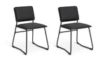 Habitat Loft Living Pair of Faux Leather Dining Chairs-Black