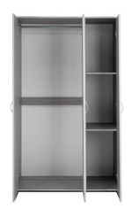 Home Seville 3 Door Wardrobe - Grey Oak Effect | Triple wardrobe