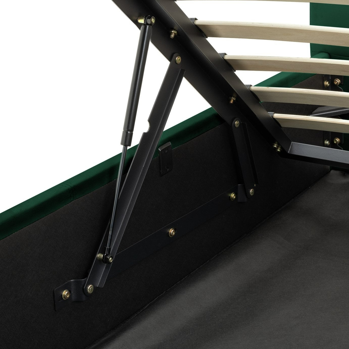Home Pandora Kingsize End Lift Ottoman Bed - Green | lift-up storage bed
