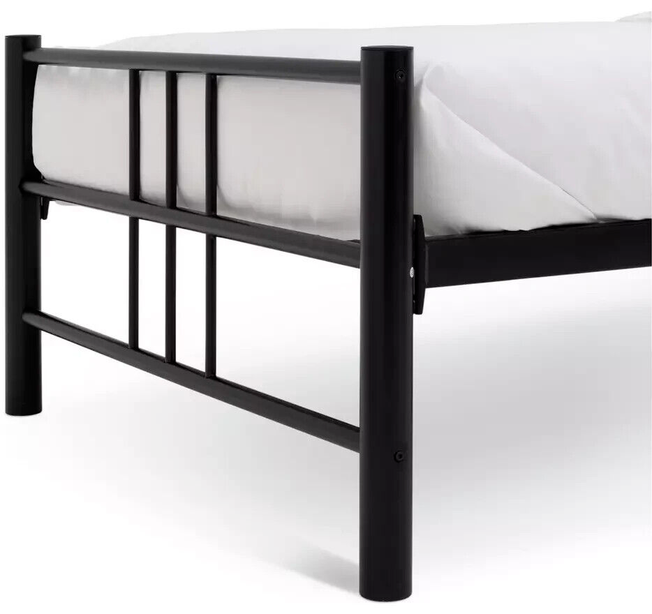 Atlas Single Metal Bed Frame Black | Modern Metal Bed Frame Single Size Bedroom