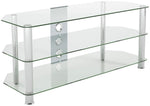 AVF Clear Glass Up to 55 Inch TV Stand - Silver