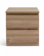 Home Jenson 2 Drawer Bedside Table Oak Effect | Bedroom Storage Nightstand Unit