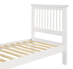 Home Aubrey Single Wooden Bed Frame - White | Sturdy Kids or Guest Bed