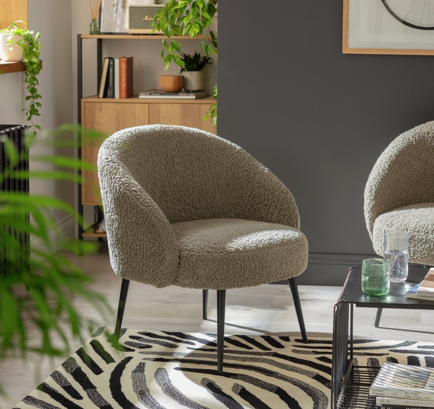 Habitat Ash Boucle Accent Chair - Cream