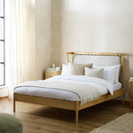 Hugh Wooden Kingsize Bed - Light Wood | Comfort Retro Look Bed