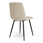 Cobin Pair of Boucle Dining Chairs - White | Comfortable white boucle chairs