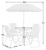 Home 4 Seater Metal Patio Set - Light Grey