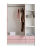 Home Kids Malibu 2 Door 4 Drawer Wardrobe - Pink | Childrens Bedroom Storage
