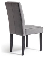 Midback Pair of Velvet Dining Chair - Grey | Soft Upholstered Comfort