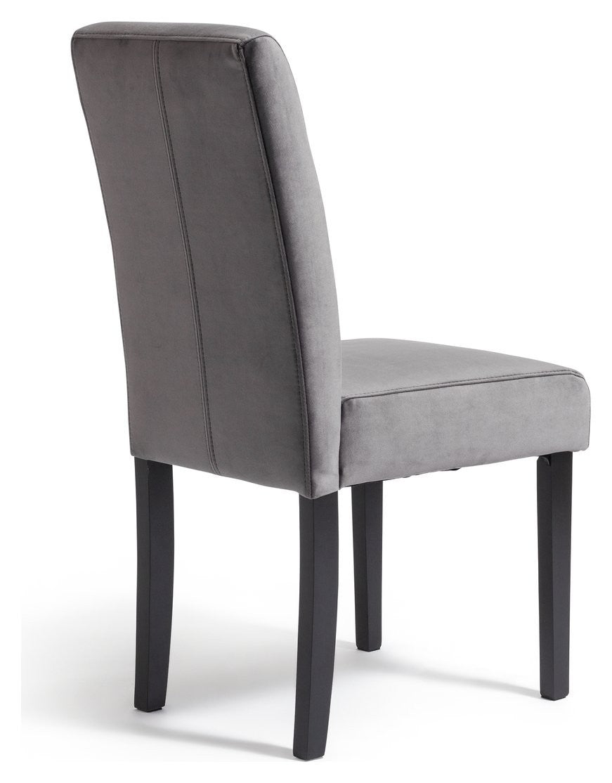 Midback Pair of Velvet Dining Chair - Grey | Soft Upholstered Comfort