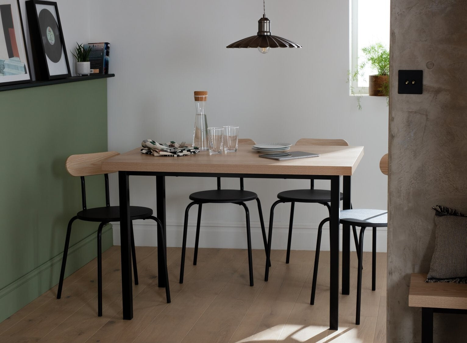 Zayn Wood Effect 4 Seater Dining Table - Natural | Kitchen (Table ONLY)