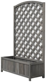 Large Lattice Wooden Planter - Grey ( B Grade 12697 )