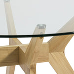 Zela Glass 4 Seater Dining Table - Natural | Chic Mealtime Setup
