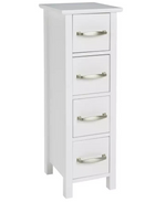 Tongue & Groove 4 Drawer Slimline Unit - White