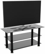 AVF TV Stand With Storage in Black - Up to 50 Inch TV Unit Glass - 100cm Wide