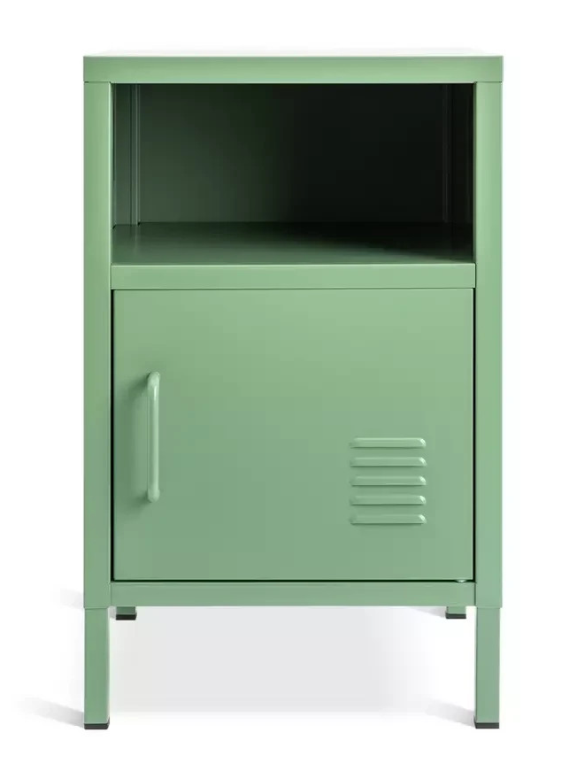 Stevie 1 Door Bedside Table Green | Bedroom Nightstand Storage Cabinet