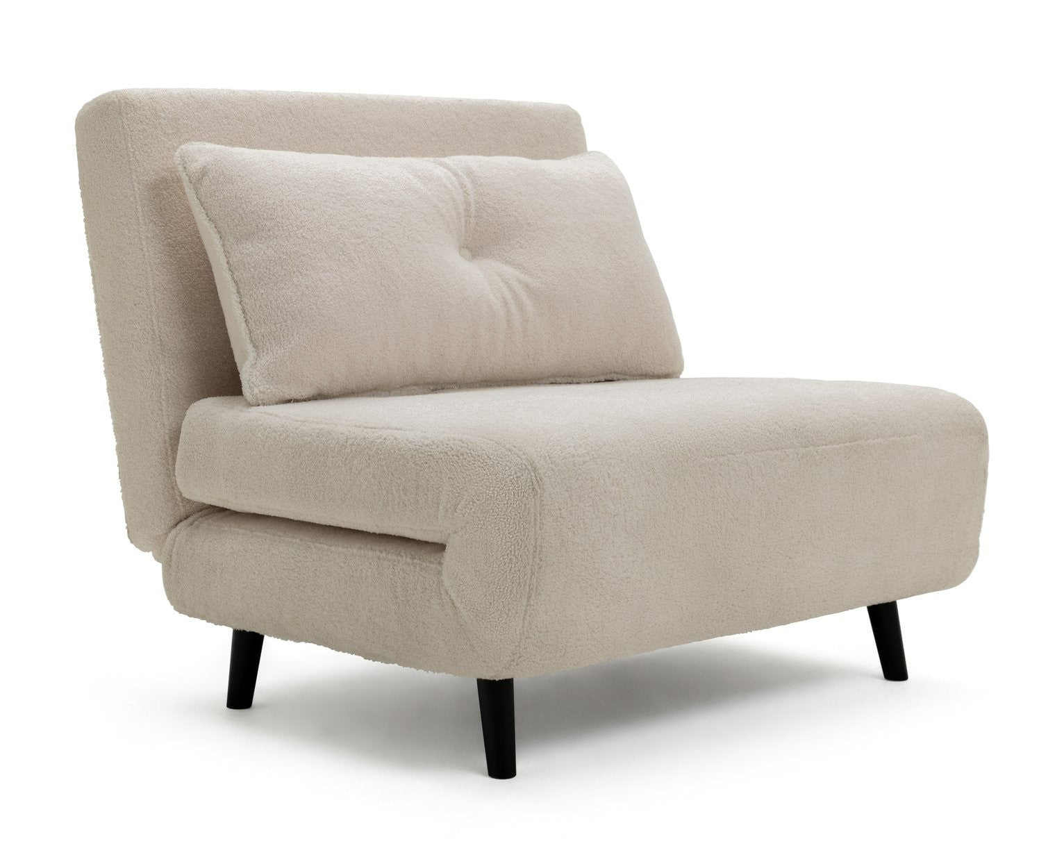 Roma Single boucle Chairbed - Cream | Small Sofa Bed Guest Chair
