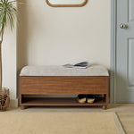 Saffield Shoe Storage Bench - Walnut | Footwear Organization Solution