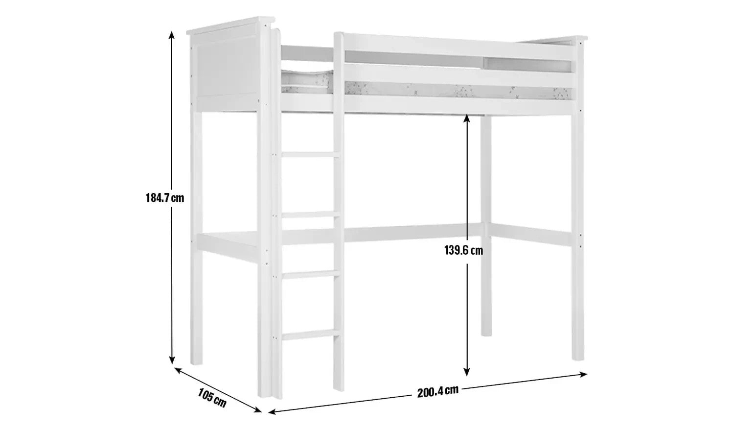Brooklyn High Sleeper Bed Frame - White