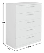 Home Brisbane 5 drawers Chest â€“ Grey