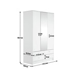 Malibu 3 Door 4 Drawer Mirror Wardrobe - Grey ( B Grade 47161 - 47170 )