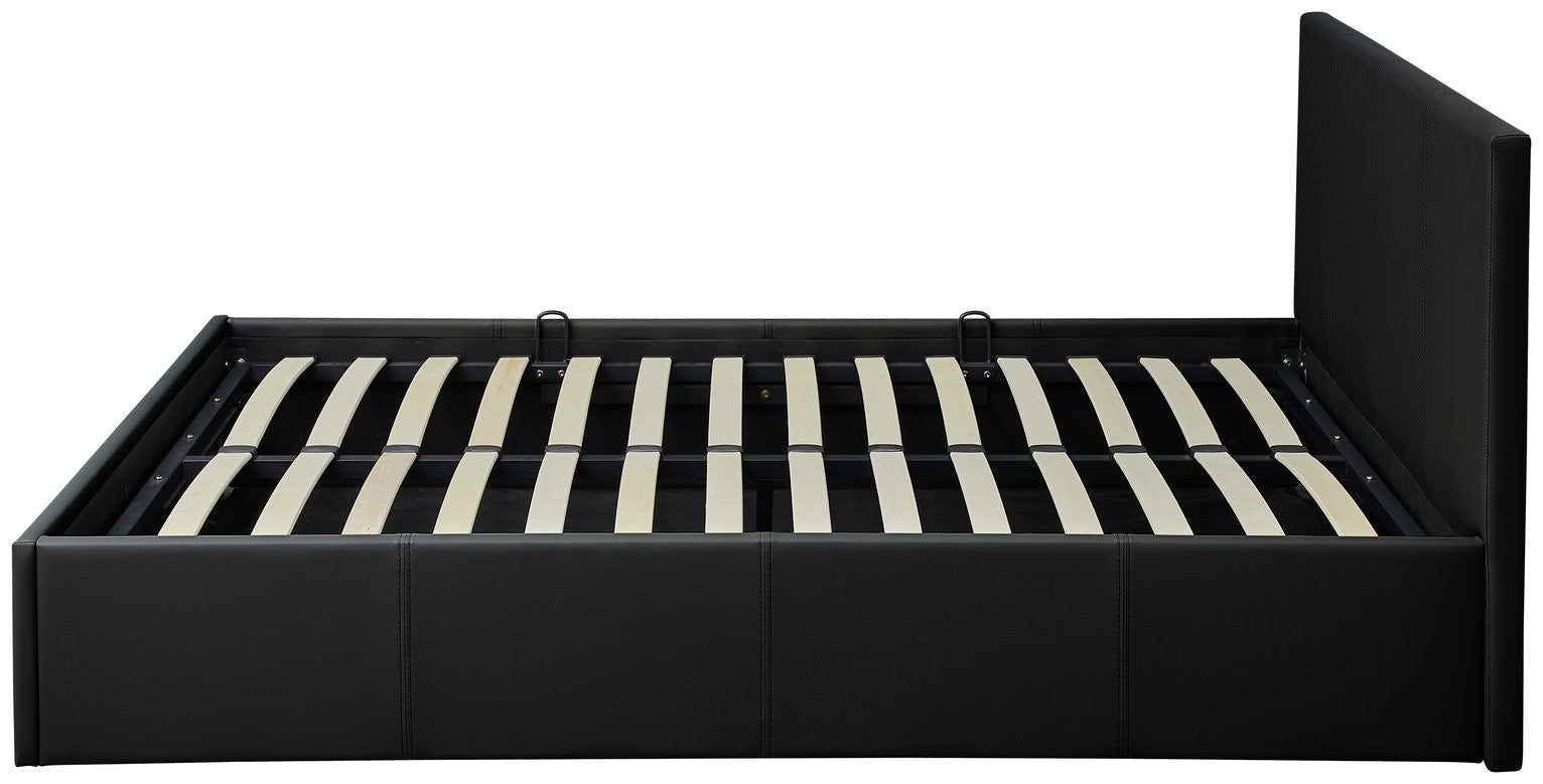 Lavendon Double Side Open Ottoman Bed Frame-Black | bed frame black side lift