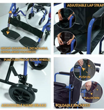 Aidapt Blue Folding Compact Aluminium Transport Wheelchair VA172BLUE