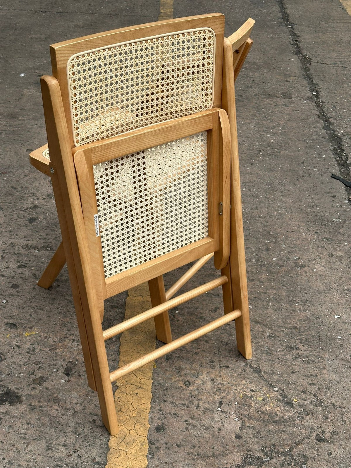 Pair of Peio Rattan Folding Dining Chairs - Natural (S)