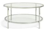 Habitat Home Boutique Round Coffee Table - Silver | Glass Top Modern Living Room
