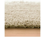 Noodle Plain Cream Shaggy Rug 160x230cm | Soft Modern Living Room Bedroom Area