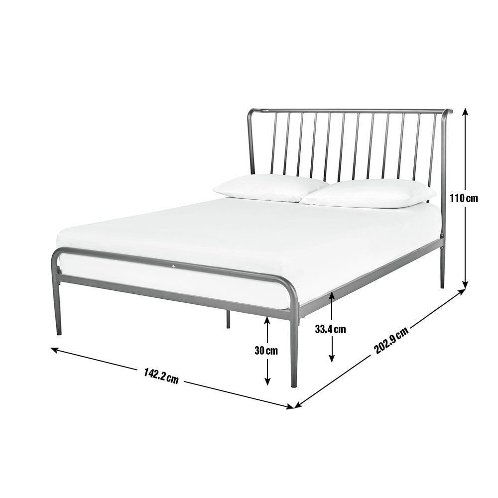 Kanso Double Metal Bed Frame - Black | Industrial Bedroom Vibe