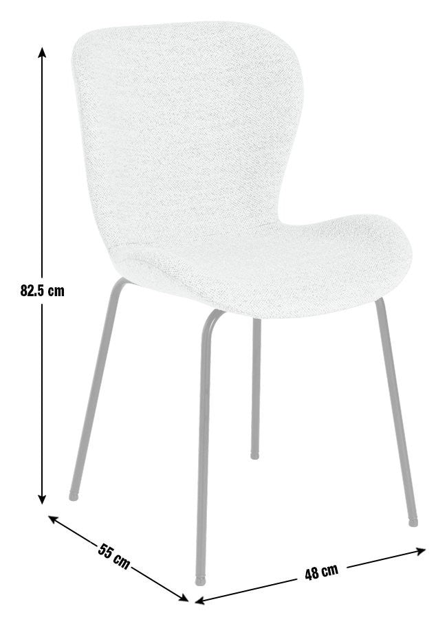 Etta Pair of Fabric Dining Chair - Natural | Modern Mealtime Seating